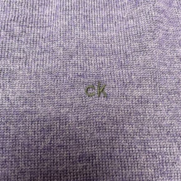 Calvin Klein Extra Fine Merino Wool Sweater Mens XL Purple V Neck Preppy Office - Picture 6 of 8